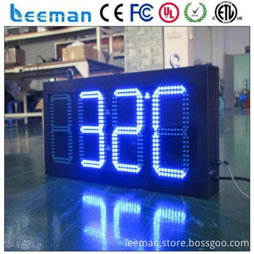 double sided 88:88 led clock temp display for outdoor using 4-digit 7 segments led display big led clock time display sign